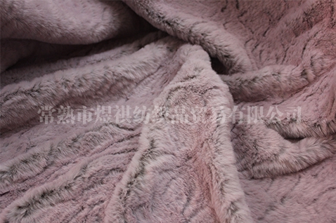 Positive and negative printing flower rabbit fur